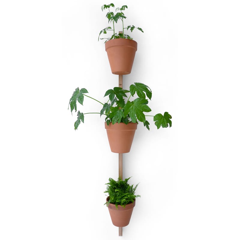 Décoration - Pots et plantes - Support mural XPOT bois naturel / Pour 3 pots de fleurs ou étagères - H 150 cm - Compagnie - Chêne naturel - Chêne massif