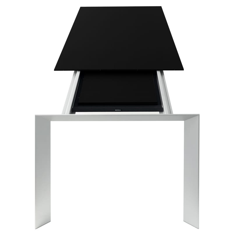 Mobilier - Tables - Table à rallonge Nori métal noir / L 139 à 214 cm - Kristalia - Noir / Pieds aluminium - Aluminium anodisé, Laminé stratifié