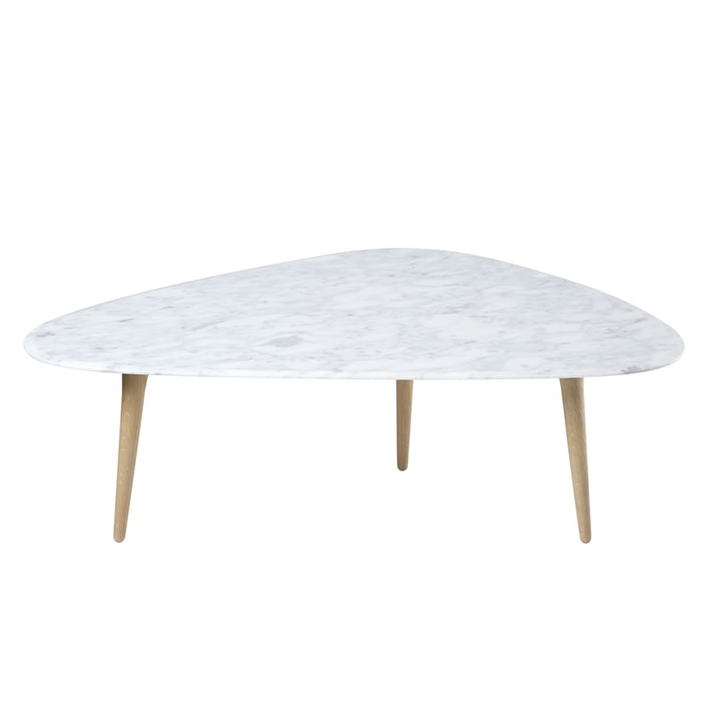 Mobilier - Tables basses - Table basse Large pierre blanc bois naturel / Marbre - 130 x 85 cm - RED Edition - Marbre blanc / Chêne - Chêne massif, Marbre