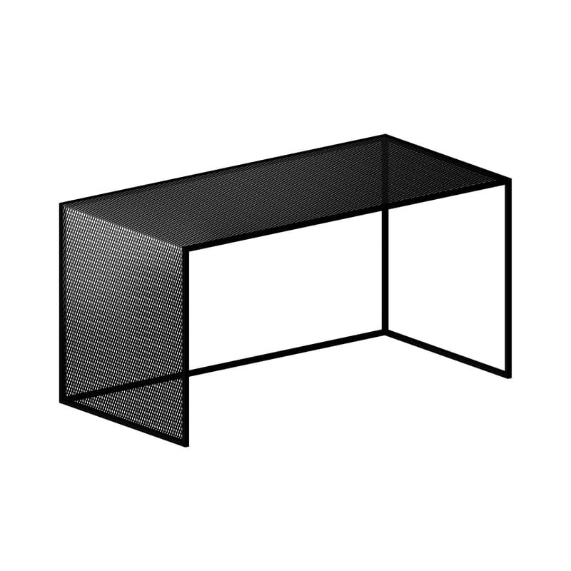 Mobilier - Tables basses - Table basse Tristano métal noir / 80 x 40 cm x H 40 cm - Résille d\'acier - Zeus - Noir - Acier
