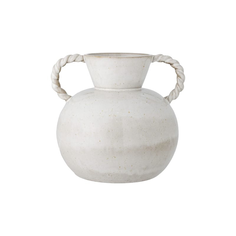 Décoration - Vases - Vase Semira céramique blanc / Ø 23,5 x H 21,5 cm - Bloomingville - Blanc - Grès émaillé