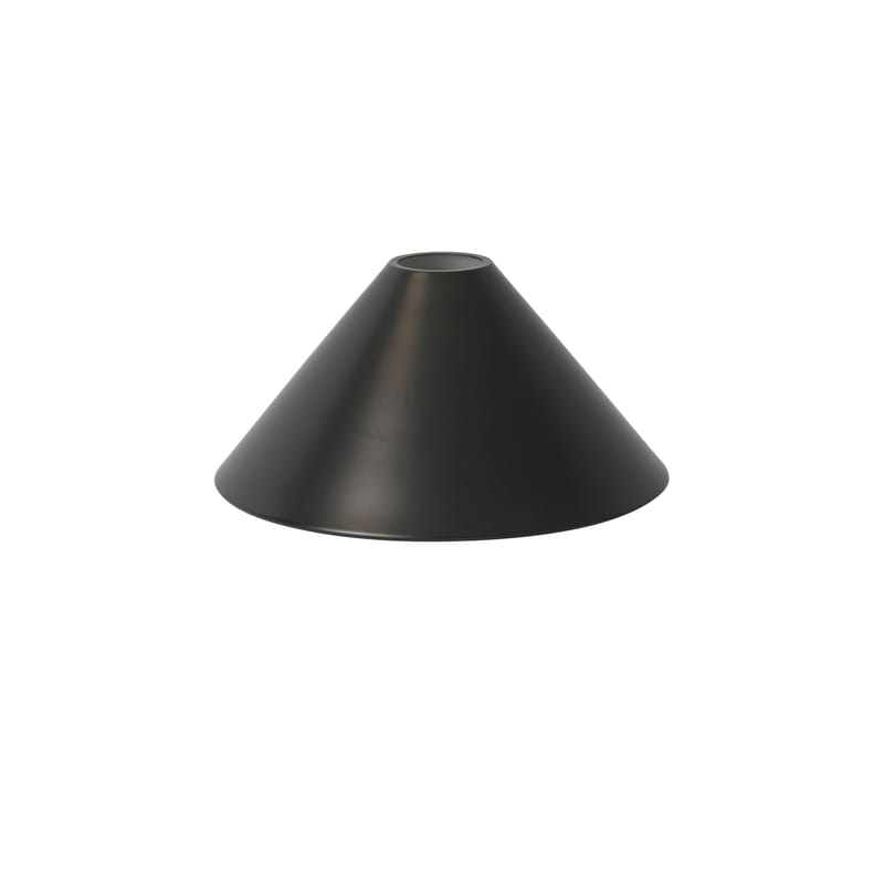 Luminaire - Suspensions - Abat-jour Cône métal noir / Pour suspension Collect - Ø 25 x H 12 cm - Ferm Living - Laiton noirci - Métal plaqué laiton