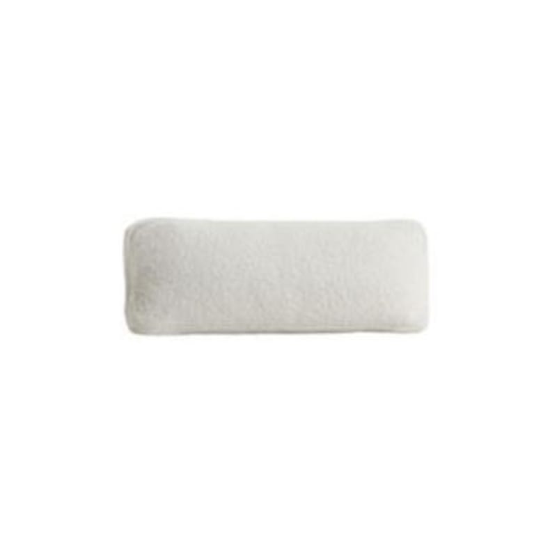 Décoration - Coussins - Coussin Lunam tissu blanc / 50 x 35 cm - Tissu bouclé - Kartell - Blanc (tissu bouclé Orsetto) / Pieds noirs - Fibranne, Plume d\'oie, Tissu bouclé