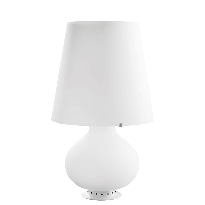 Luminaire - Lampes de table - Lampe de table Fontana Medium LED verre blanc / H 53 cm - Fontana Arte - H 53 / Blanc - Métal, Verre soufflé