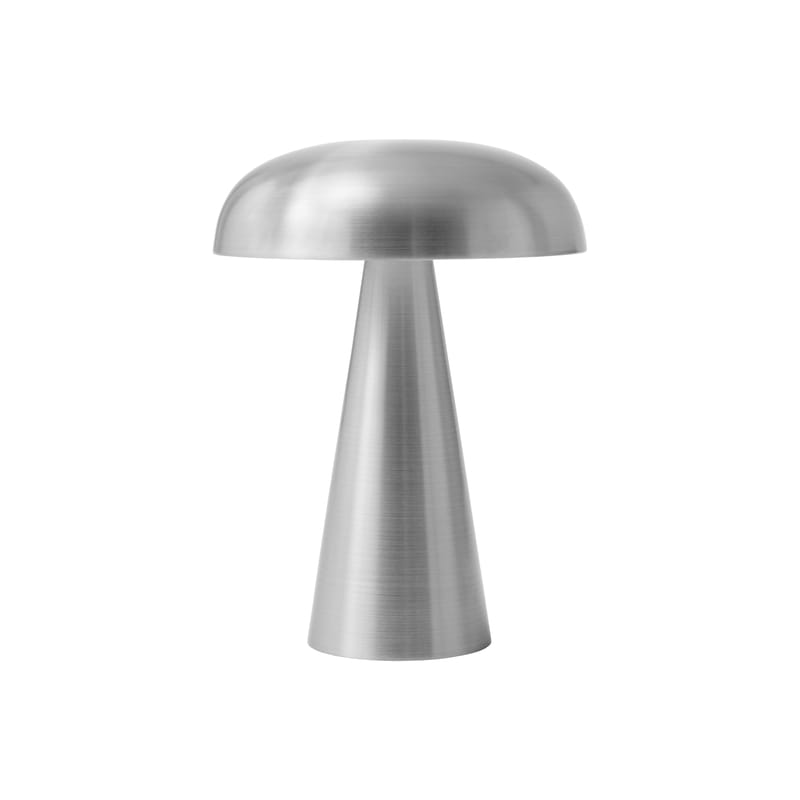 Luminaire - Lampes de table - Lampe sans fil rechargeable Como SC53 LED métal / H 21 cm - &tradition - Aluminium mat brossé - Aluminium anodisé extrudé