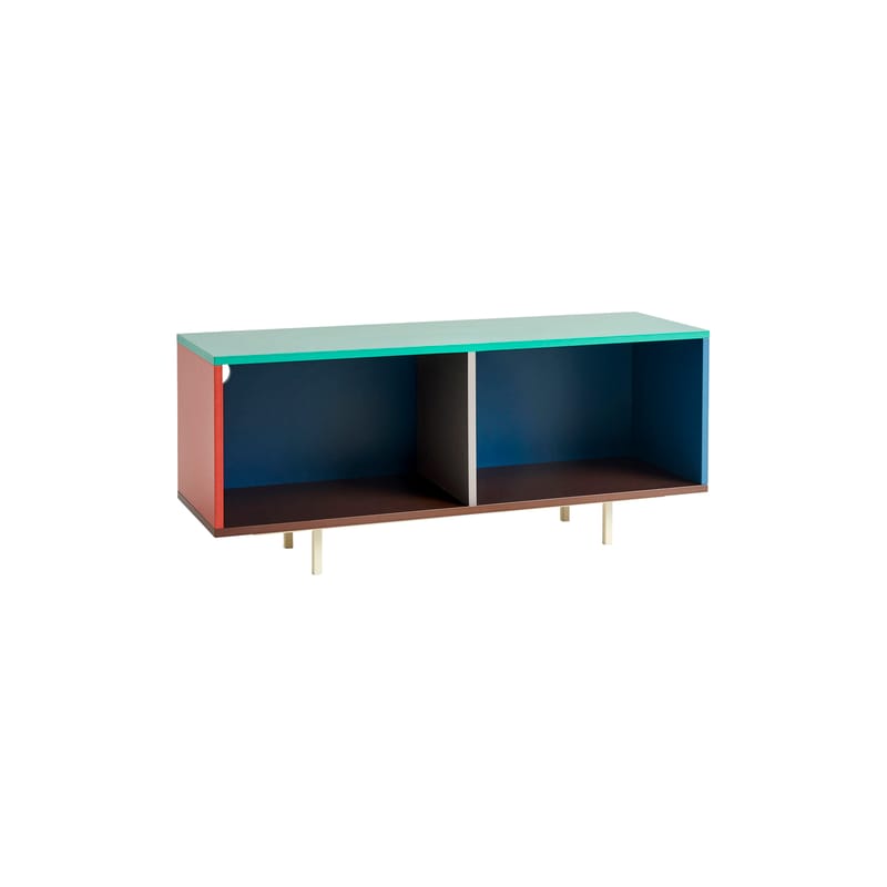 Möbel - Kommoden und Anrichten - Lowboard Colour Cabinet Floor holz bunt / Medium - L 120 x H 51 cm - Hay - Mehrfarbig - Panneau en fibres de bois