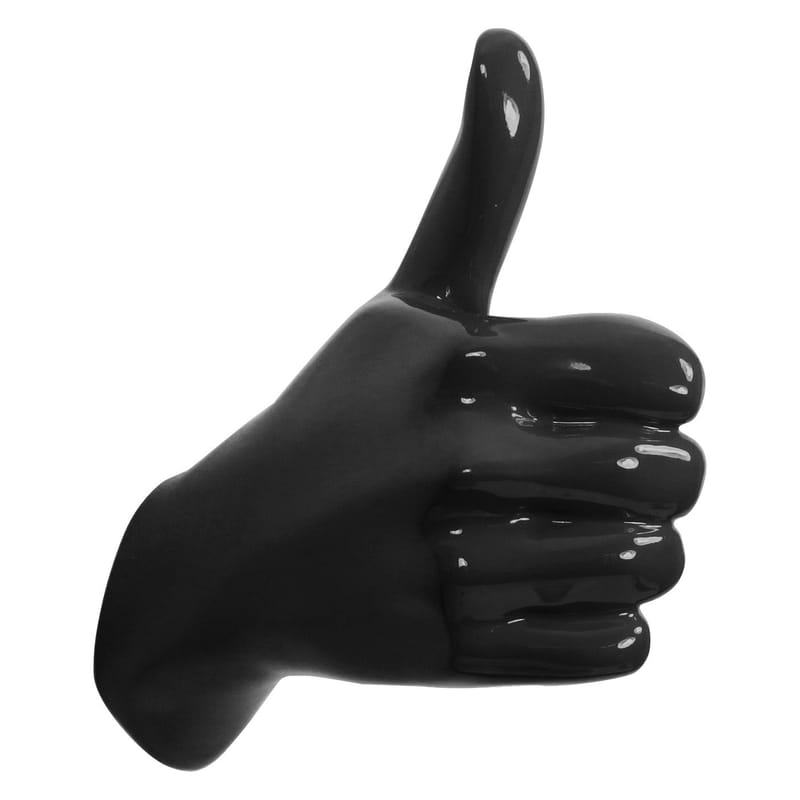 Mobilier - Portemanteaux, patères & portants - Patère Hand Job - THUMBS UP plastique noir / Résine - fait main - Thelermont Hupton - Noir - Résine laquée