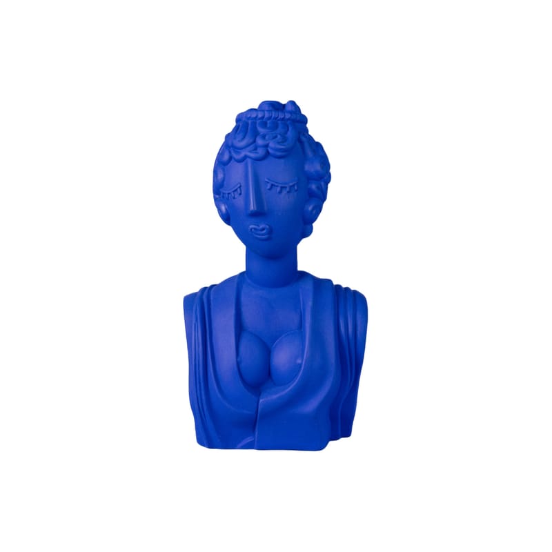 Jardin - Déco et accessoires de jardin - Sculpture Magna Graecia - Bust Poppea céramique bleu / H 45 cm / Terre cuite - Seletti - Bleu cobalt - Terre cuite