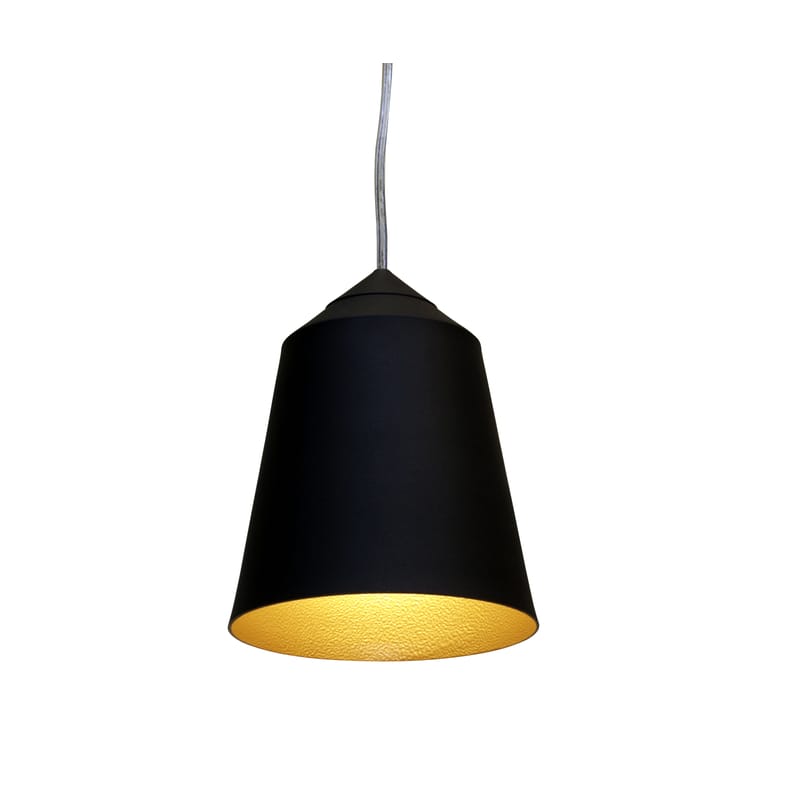 Luminaire - Suspensions - Suspension Circus Small métal noir Ø 15 x H 19 cm - Innermost - Noir mat / Intérieur doré - Aluminium