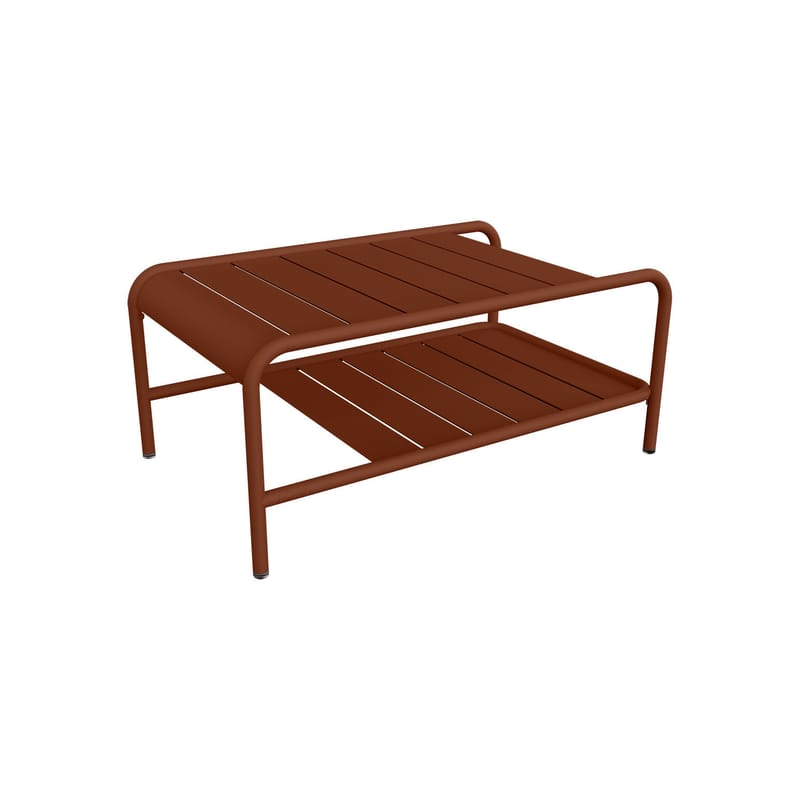 Mobilier - Tables basses - Table basse Luxembourg métal rouge / 90 x 55 x H 38 cm - Fermob - Ocre rouge - Aluminium