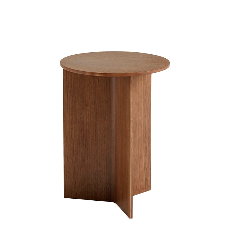 Mobilier - Tables basses - Table d\'appoint Slit Wood bois naturel / Haute - Ø 35 X H 47 cm / Bois - Hay - Noyer - Placage de noyer