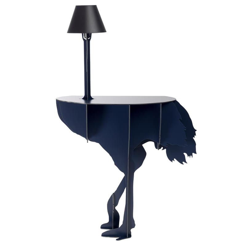 Furniture - Kids Furniture - Diva Lucia Console plastic material blue / Integrated lamp - Ibride - Midnight blue / Blue & grey lampshade - Compact stratified layers, Nylon