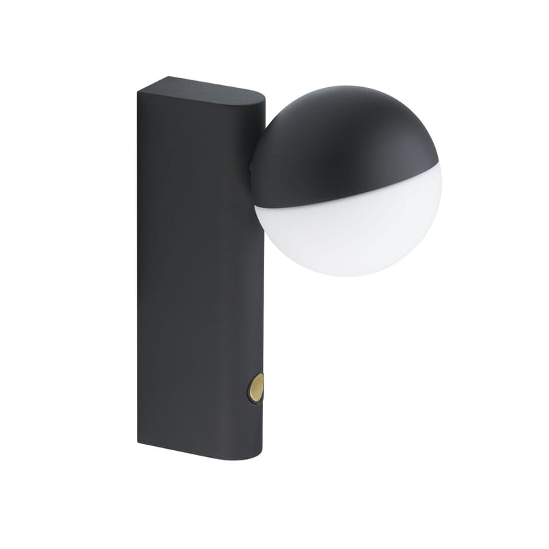 Luminaire - Appliques - Applique avec prise Balancer MINI métal verre noir / Lampe de table - Orientable - Northern  - Noir - Acier, Verre soufflé bouche