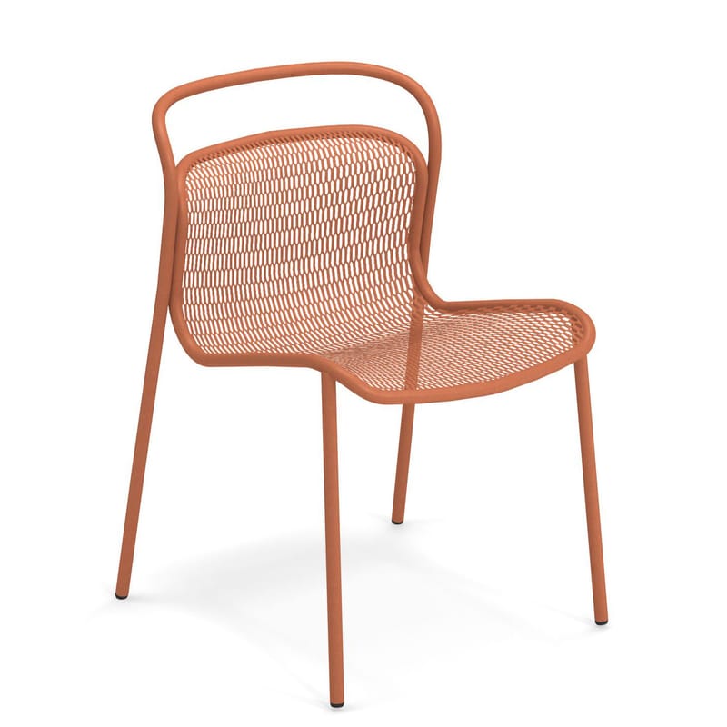 Mobilier - Chaises, fauteuils de salle à manger - Chaise empilable Modern métal rouge - Emu - Erable rouge - Acier verni