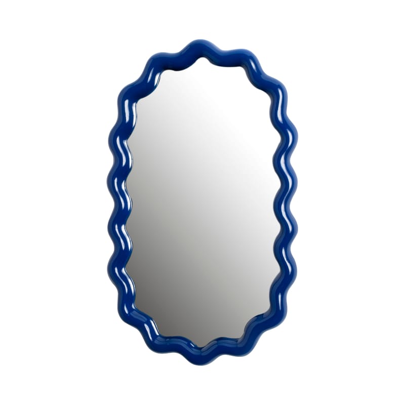 Décoration - Miroirs - Miroir mural Zigzag bleu / 40 x 24 cm  - Polyrésine - & klevering - 40 x 24 cm / Bleu - Polyrésine, Verre