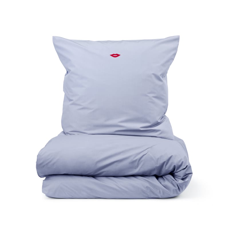Décoration - Textile - Parure de lit 2 personnes Snooze tissu bleu violet / 200 x 220 cm - Normann Copenhagen - Lilas / Sassy Chic - Percale +Q9+Q21