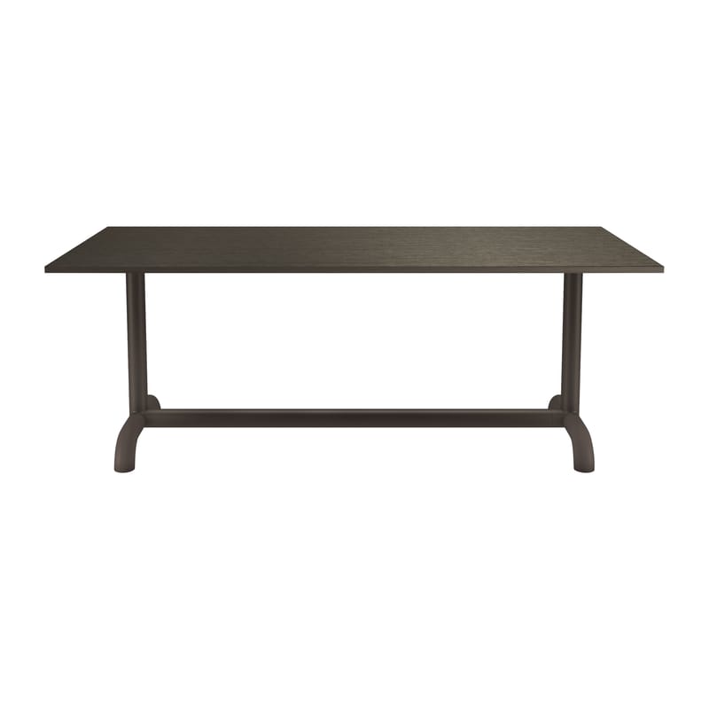 Möbel - Tische - rechteckiger Tisch Unify holz grau / 90 x 200 cm - Eiche - Petite Friture - Graubraun - eichenfurnierte Holzfaserplatte, lackierter Stahl