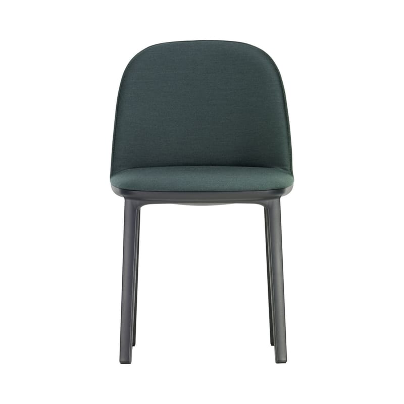 Arredamento - Sedie  - Sedia imbottita Softshell Side Chair tessuto verde / 4 gambe - Tessuto - Vitra - Verde militare (tessuto Aura) - Poliammide rinforzata con fibra di vetro, Schiuma di poliuretano, Tessuto