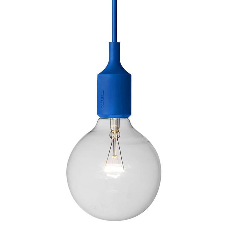 Luminaire - Suspensions - Suspension E27 plastique bleu / Silicone - Ampoule incluse - Muuto - Bleu électrique - Silicone