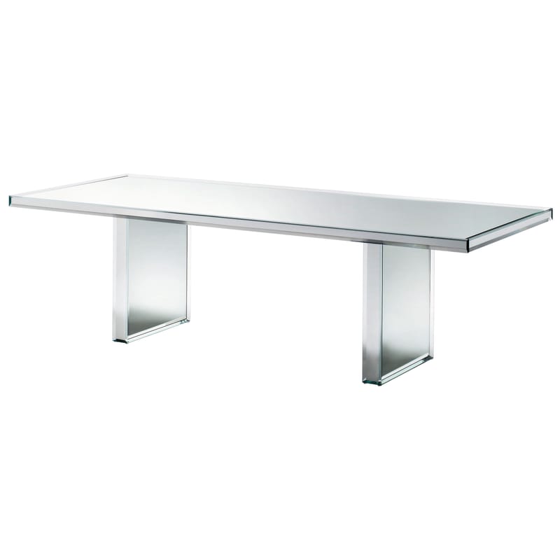 Mobilier - Tables - Table rectangulaire Prism Mirror verre miroir / 240 x 90 cm - Glas Italia - Miroir - Verre finition miroir