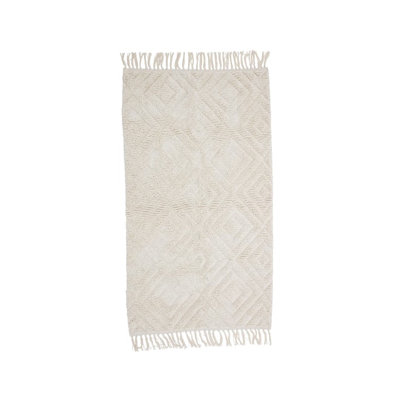 Décoration - Tapis - Tapis Lenea  blanc beige / 150 x 90 cm - Coton - Bloomingville - Ecru - Coton