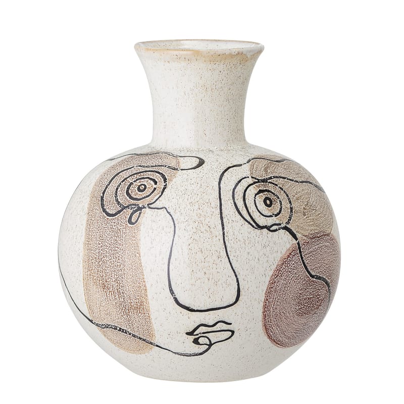 Décoration - Vases - Vase  céramique blanc / peint à la main - Bloomingville - Blanc - Céramique