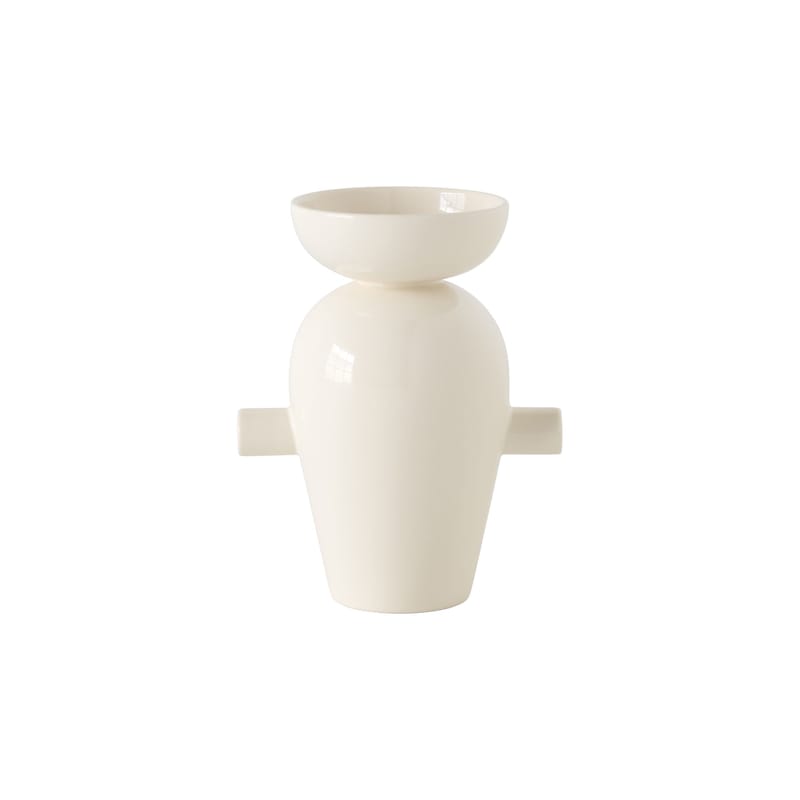 Décoration - Vases - Vase Momento JH40 céramique blanc / Jaime Hayon - L 19,3 x H 28,8 cm - &tradition - Crème - Céramique émaillée
