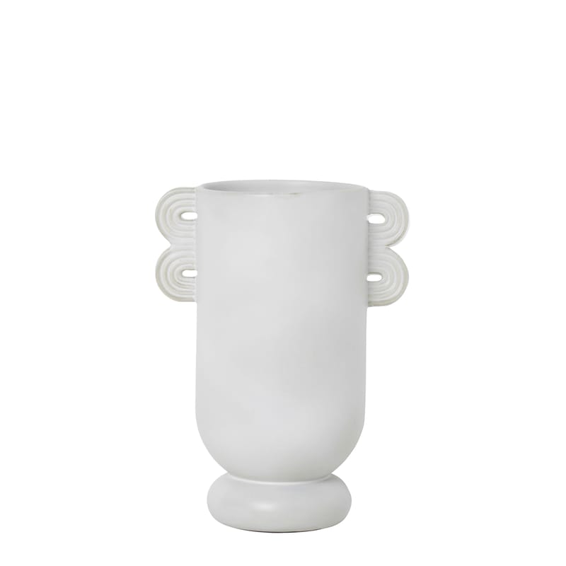 Décoration - Vases - Vase Muses - Ania céramique blanc /L 19 x H 26 cm - Ferm Living - Ania / Blanc - Grès émaillé