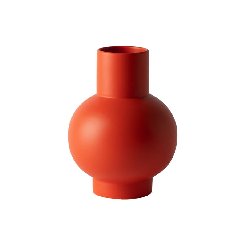 Décoration - Vases - Vase Strøm Large céramique orange / H 16 cm - Fait main / Nicholai Wiig-Hansen, 2016 - raawii - Corail Strong - Céramique émaillé