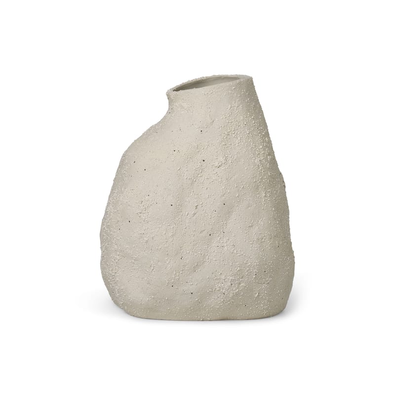 Décoration - Mémos, ardoises & calendriers - Vase Vulca Medium céramique blanc / Grès - H 36 cm - Ferm Living - H 36 cm / Blanc cassé - Grès émaillé