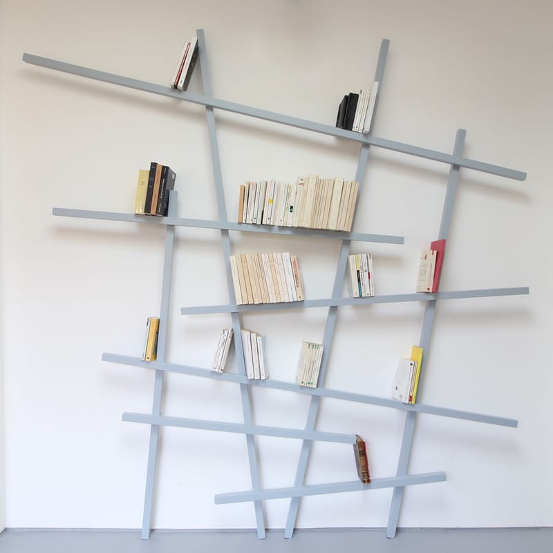 Mobilier - Etagères & bibliothèques - Bibliothèque Mikado Large bois gris / L 215 x H 220 cm - Compagnie - Gris Uranus - Chêne massif