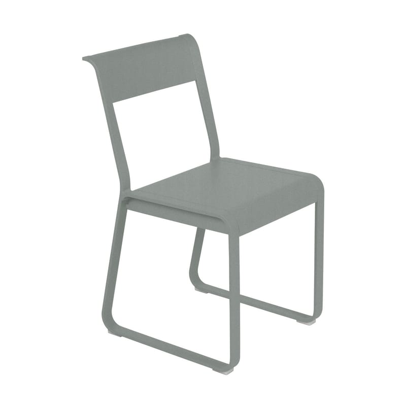 Mobilier - Chaises, fauteuils de salle à manger - Chaise Bellevie métal gris /Piètement traîneau - Fermob - Gris lapilli - Aluminium