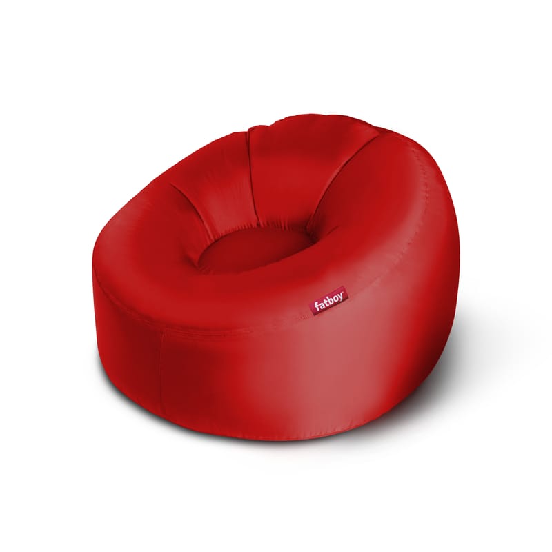 Mobilier - Poufs - Fauteuil gonflable Lamzac O 3.0 tissu rouge / Ø 103 cm - Fatboy - Rouge - Polyester ripstop