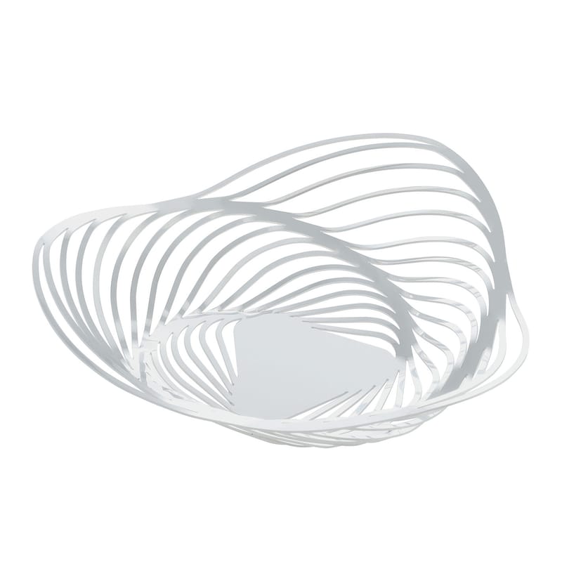 Tisch und Küche - Körbe und Tischgestecke - Korb Trinity metall weiß / Ø 26 x H 7 cm - Alessi - Weiß - bemalter Stahl