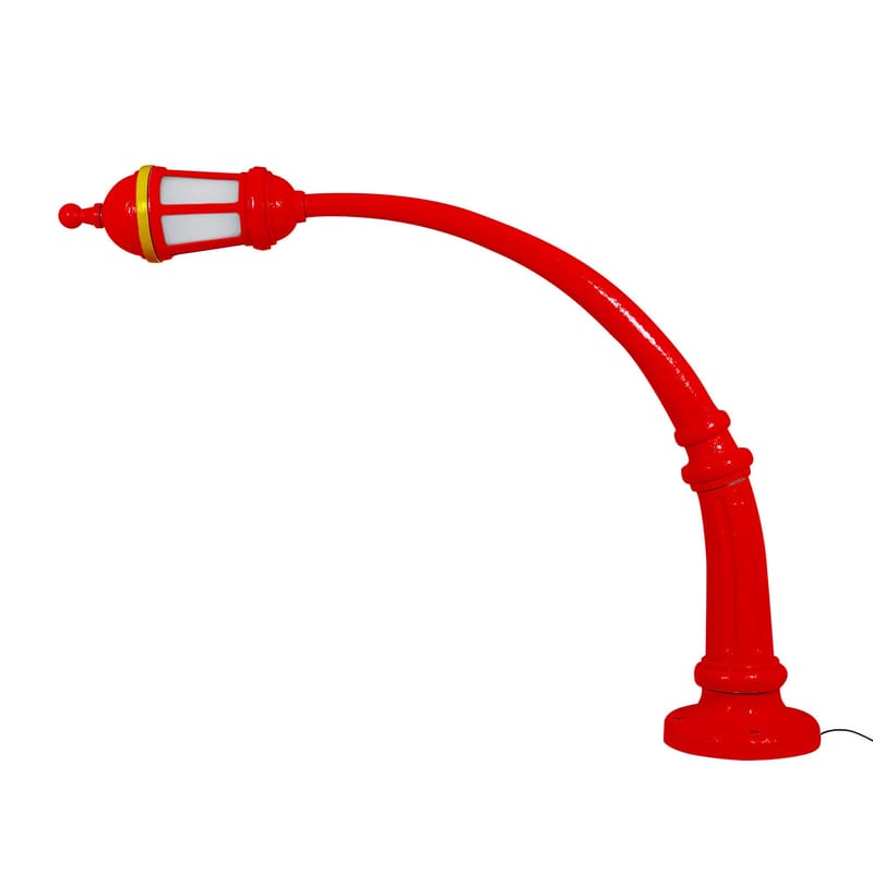 Luminaire - Lampadaires - Lampadaire Street Lamp Indoor plastique rouge / Résine - L 242 x H 190 cm - Seletti - Rouge - Acrylique, Ciment, Résine