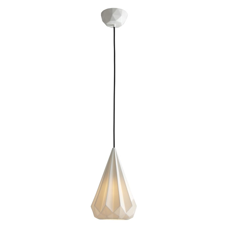 Luminaire - Suspensions - Suspension Hatton 3 céramique blanc / Ø 21 x H 32 cm - Original BTC - Porcelaine blanche - Porcelaine