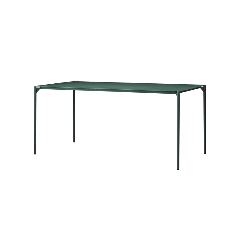 Jardin - Tables de jardin - Table rectangulaire Novo métal vert / 160 x 80 cm - AYTM - Vert forêt - Acier revêtement poudre, Aluminium revêtement poudre
