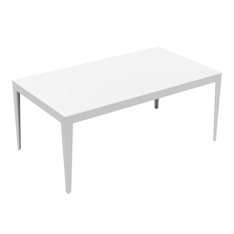 Mobilier - Tables - Table rectangulaire Zef INDOOR métal blanc / 180 x 90 cm - Matière Grise - Blanc - Acier peint époxy