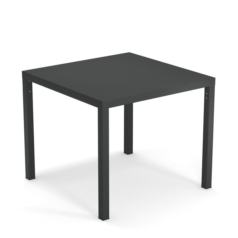 Outdoor - Tavoli  - Tavolo quadrato Nova grigio metallo / Metallo - 90 x 90 cm - Emu - Ferro invecchiato - Acciaio verniciato