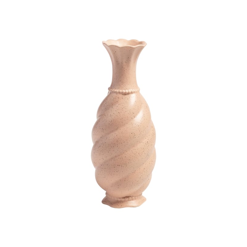 Décoration - Vases - Vase Tudor céramique rose / Ø 9.5 x H 22 cm - & klevering - H 22 cm / Rose - Porcelaine