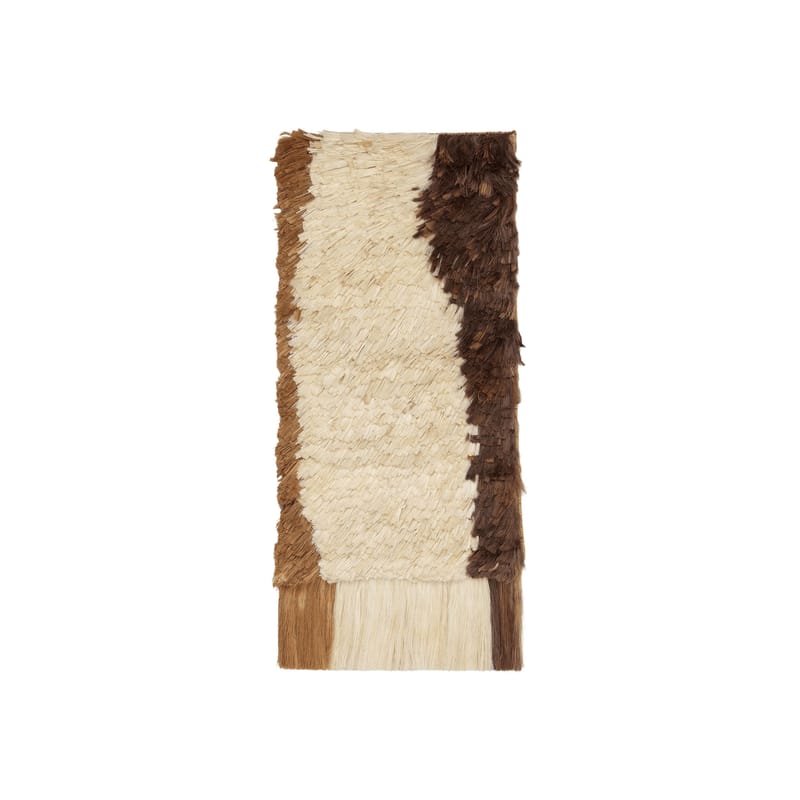 Décoration - Tapis - Décoration muale Edge tissu marron / 50 x 110 cm - Noué main - Ferm Living - Blanc cassé / Café - Jute