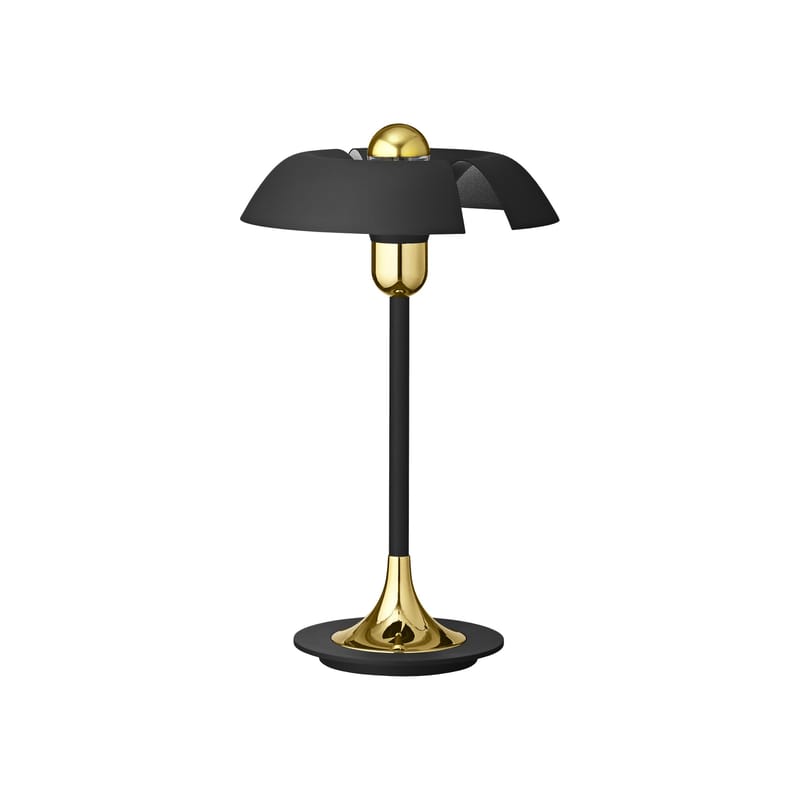 Luminaire - Lampes de table - Lampe de table Cycnus métal noir / H 48 cm - AYTM - Noir & or - Acier, Aluminium, Aluminium plaqué laiton