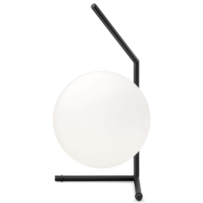 Luminaire - Lampes de table - Lampe de table IC T1 Low métal verre blanc noir / H 38 cm - Michael Anastassiades, 2014 - Flos - Noir - Acier verni, Verre soufflé