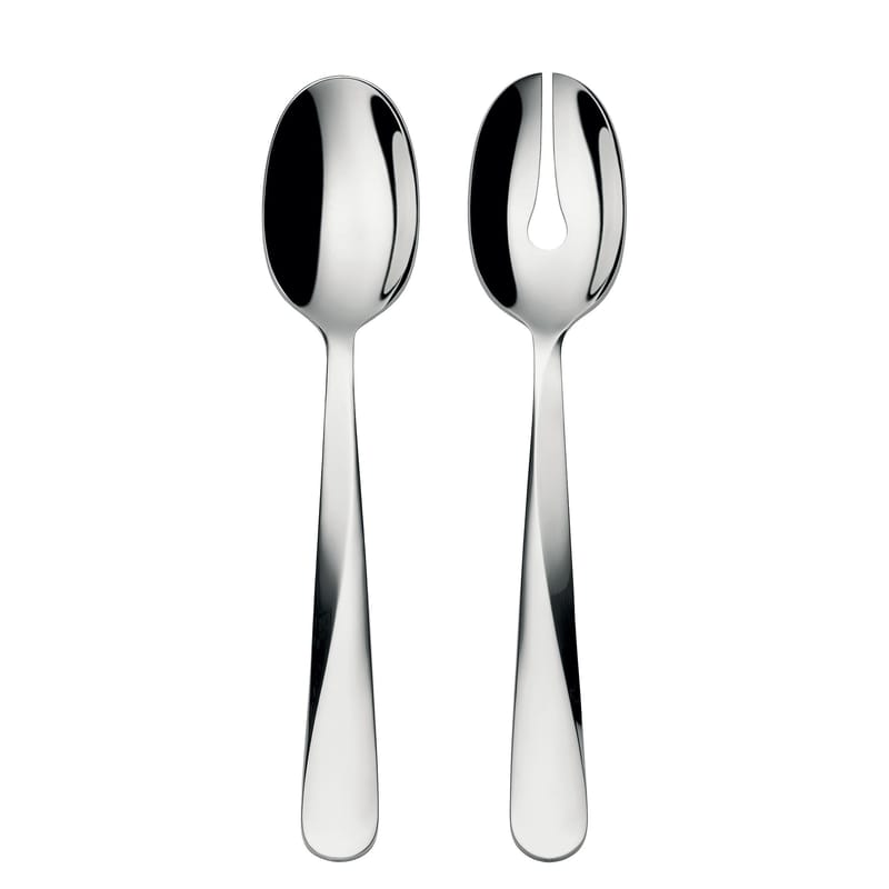Tableware - Cutlery - Giro Salad servers metal - Alessi - Steel - Stainless steel