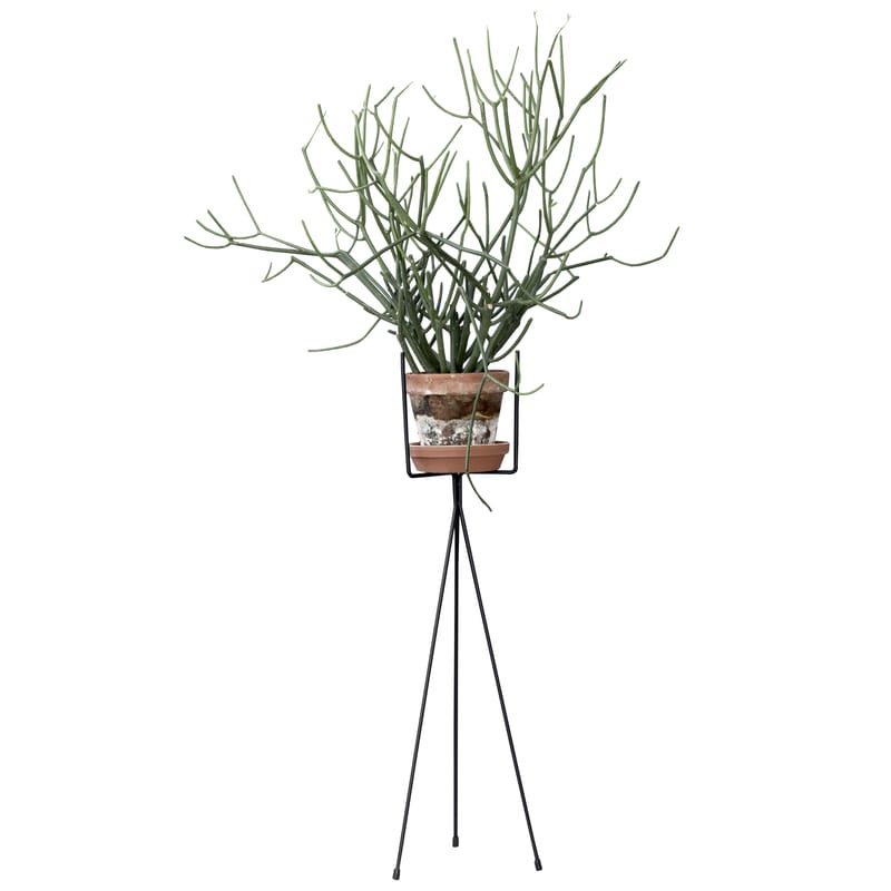 Décoration - Pots et plantes - Support pour pot de fleurs Plant Stand LARGE métal noir / H 65 cm - Ferm Living - Noir - Acier laqué