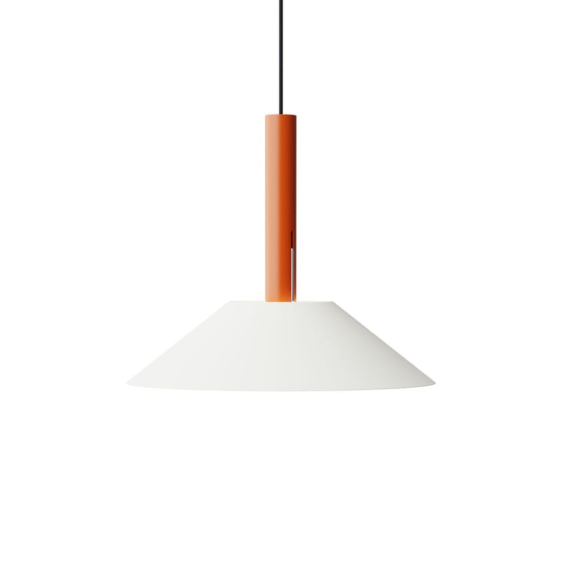 Luminaire - Suspensions - Suspension Hook Small métal orange / Ø 50 x H 42,4 cm - NINE - Orange - Acier, Aluminium