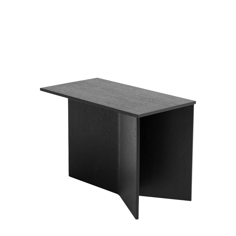 Mobilier - Tables basses - Table d\'appoint Slit Wood bois noir / Oblong - 49,5 x 27,5 x H 35,5 cm / Bois - Hay - Noir - Placage de chêne