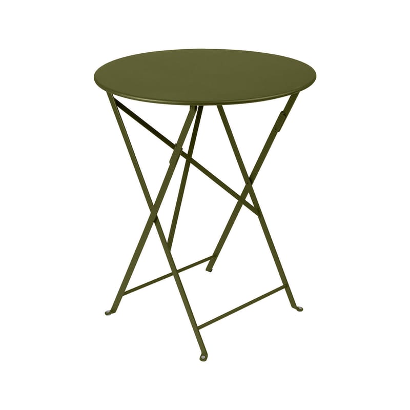 Jardin - Tables de jardin - Table pliante Bistro métal vert / Ø 60 cm - Acier / 2 personnes - Fermob - Pesto - Acier laqué