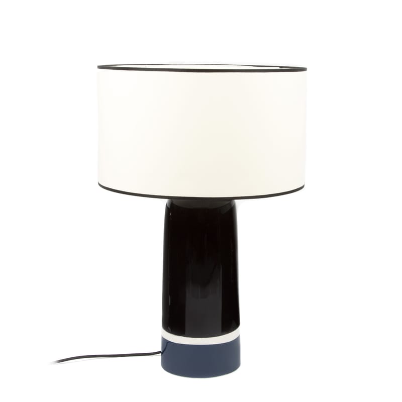 Luminaire - Lampes de table - Lampe de table Sicilia Large céramique bleu / H 60 cm - Maison Sarah Lavoine - Bleu Broadway - Céramique, Coton