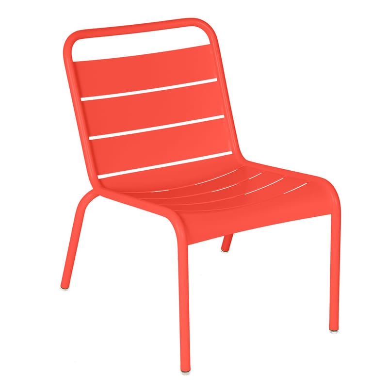 Furniture - Armchairs - Luxembourg Lounge chair metal red / Low seat - Fermob - Russet - Aluminium